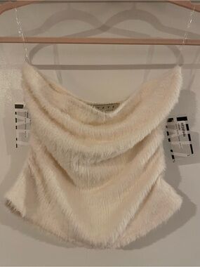 HYFVE Fuzzy Ivory Tube Top - Small